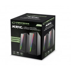 Computerhøjttalere - Esperanza computerhøjttalere med belysning og 3,5 mm + USB-strømforsyning
