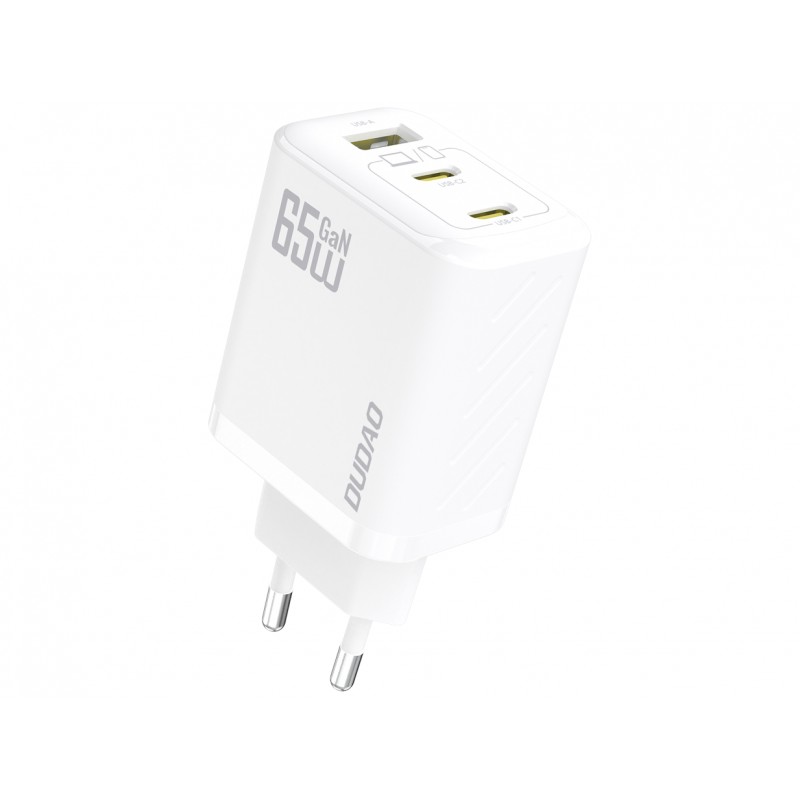 Vægladere til mobiltelefon - Dudao 65 Watt AC-adapter vægoplader med 2x USB-C og 1x USB