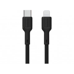 Dudao flettet sort USB-C til Lightning-kabel med 30 Watt-understøttelse