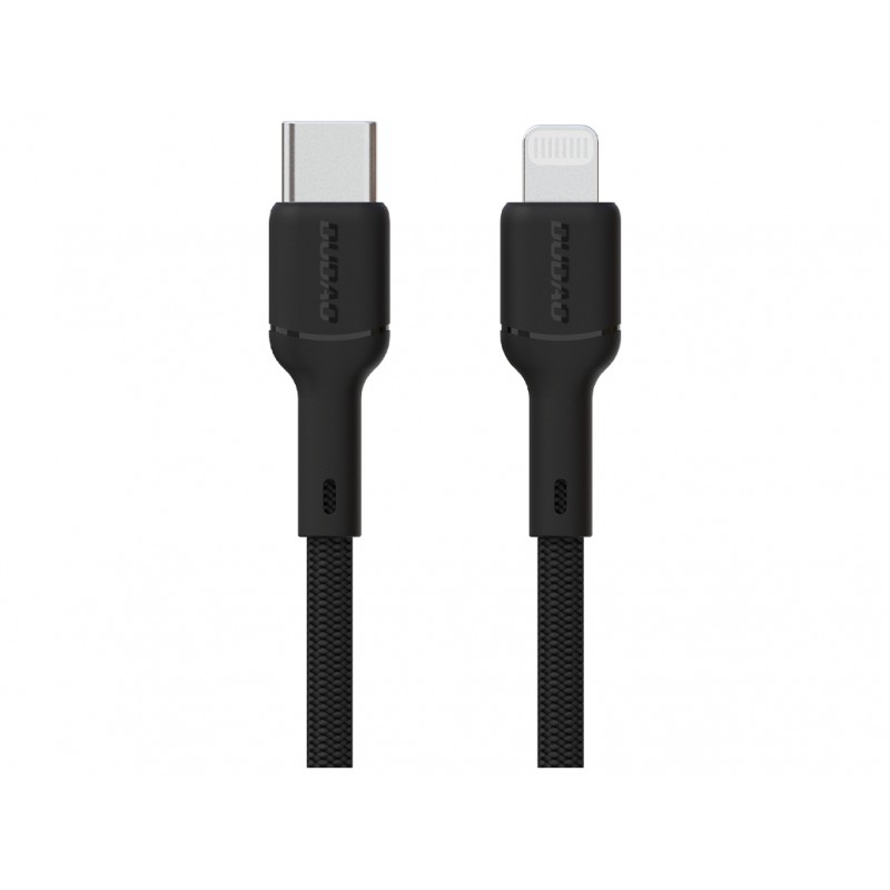 Computertilbehør - Dudao flettet sort USB-C til Lightning-kabel med 30 Watt-understøttelse