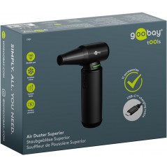 Trykluft til rengøring - Goobay batteridrevet håndholdt støvblæser 180 W med 8 dyser