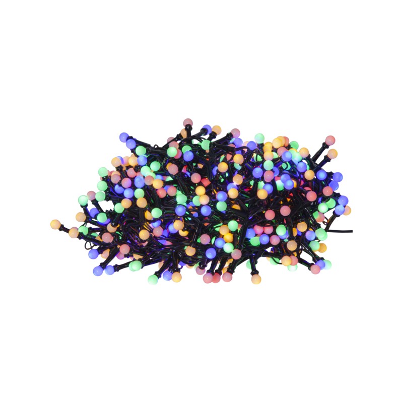 Lyskæde - 14 meter lang lyskæde til udendørs brug med 700 farvede LED-pærer