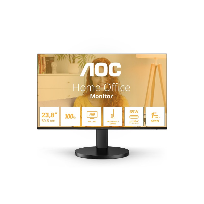 Computerskærm 15" til 24" - AOC 24B3CF2 24" Full HD 100 Hz IPS-skærm med USB-C og HDMI