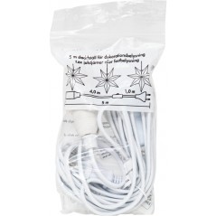 Julepynt og juleudsmykning - Lampestik E14 med knap og 5 meter ledning til adventsstjerne