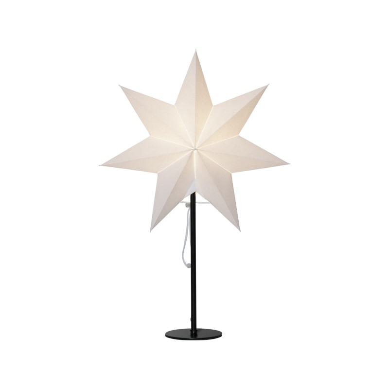 Julepynt og juleudsmykning - Adventsstjerne / julestjerne på stativ, 50 cm høj, med E14-fatning