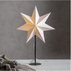 Adventsstjerne / julestjerne på stativ, 50 cm høj, med E14-fatning