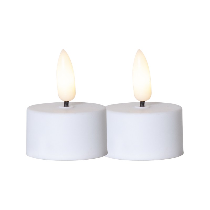 LED-ljus - 2 LED-telys med varm hvid flamme og timer