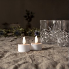 2 LED-telys med varm hvid flamme og timer