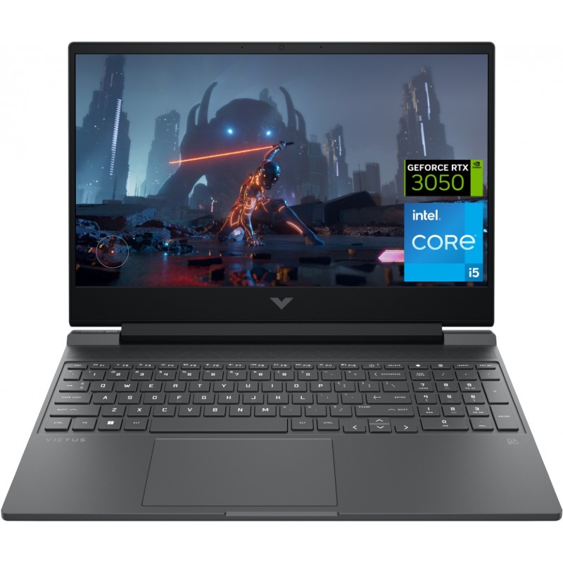 Bærbar computer med skærm på 14 og 15,6 tommer - HP Victus Gaming 15-fa0019no 15.6" FHD i5 12th 8GB 512GB RTX 3050 4GB W11