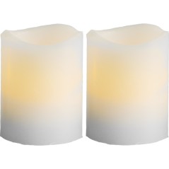 2-pak LED-lys 6 cm med ægte voks og realistisk flamme