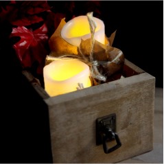 2-pak LED-lys 6 cm med ægte voks og realistisk flamme