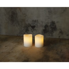 LED-ljus - 2-pak LED-lys 6 cm med ægte voks og realistisk flamme