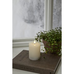 LED-lys 12,5 cm med ægte voks og realistisk flamme