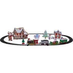 Julepynt og juleudsmykning - Legetøjstog med julemanden til juletræet