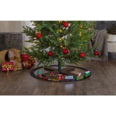 Legetøjstog med julemanden til juletræet