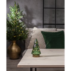 Glasjuletræ 20 cm med belysning julepynt