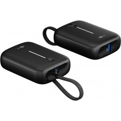 Goobay powerbank 10.000 mAh 20W med indbygget USB-C-kabel og 1x USB-C, 1x USB