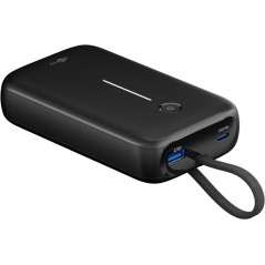 Goobay powerbank 20.000 mAh 30W med indbygget USB-C-kabel og 1x USB-C, 1x USB