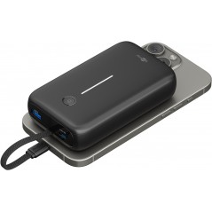 Portable batterier - Goobay powerbank 20.000 mAh 30W med indbygget USB-C-kabel og 1x USB-C, 1x USB