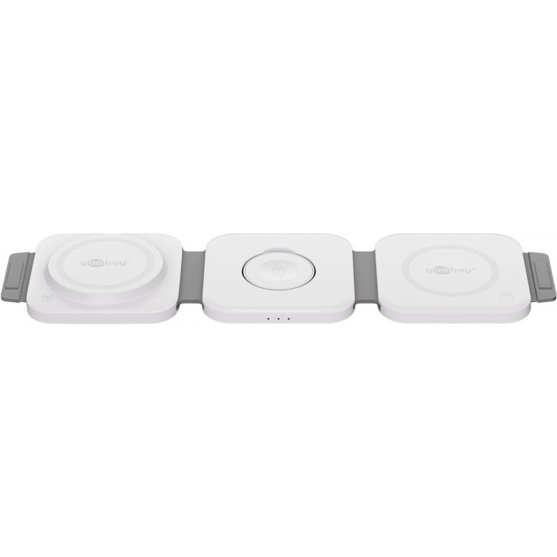 Trådløs oplader til mobiltelefon - Goobay foldbar trådløs oplader 3-i-1 til f.eks. iPhone, Apple Watch og AirPods