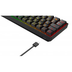 Baggrundsbelyst gamingtastatur - Deltaco superkompakt 60 % mekanisk gamingtastatur med RGB-belysning