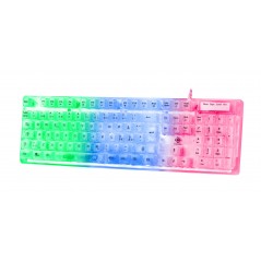 Deltaco transparent gaming-tastatur med flerfarvet baggrundsbelysning