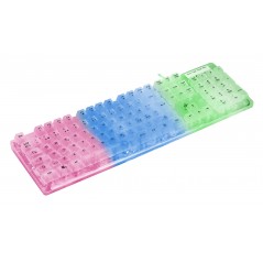 Baggrundsbelyst gamingtastatur - Deltaco transparent gaming-tastatur med flerfarvet baggrundsbelysning