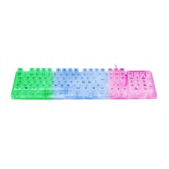 Baggrundsbelyst gamingtastatur - Deltaco transparent gaming-tastatur med flerfarvet baggrundsbelysning