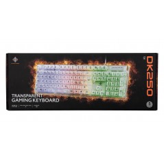 Baggrundsbelyst gamingtastatur - Deltaco transparent gaming-tastatur med flerfarvet baggrundsbelysning