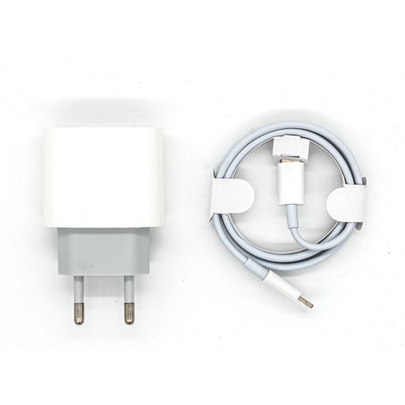 Vægladere til mobiltelefon - USB-C AC-adapter vægoplader 20 W med 1 meter USB-C til Lightning-kabel