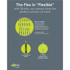 Skruetrækker og skruetrækkersæt - Goobay skruetrækkersæt og bitsæt med 26 dele