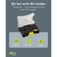 Skruetrækker og skruetrækkersæt - Goobay bitsæt med 72 dele