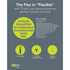 Skruetrækker og skruetrækkersæt - Goobay bitsæt med 72 dele