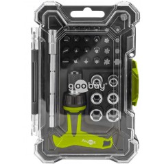 Goobay ergonomisk skruetrækkersæt og bitsæt med 30 dele