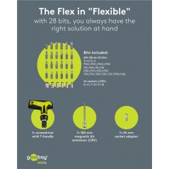 Skruetrækker og skruetrækkersæt - Goobay ergonomisk skruetrækkersæt og bitsæt med 30 dele