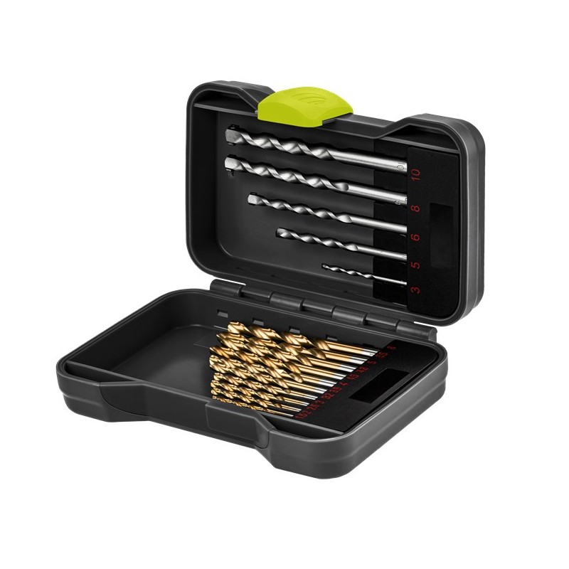 Boremaskine & skruetrækker - Goobay 17-delt boresæt til metal, beton og sten