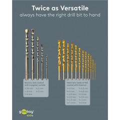 Boremaskine & skruetrækker - Goobay 17-delt boresæt til metal, beton og sten