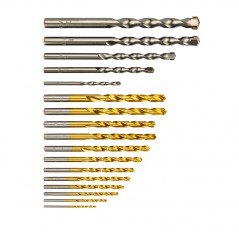 Boremaskine & skruetrækker - Goobay 17-delt boresæt til metal, beton og sten