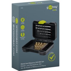 Boremaskine & skruetrækker - Goobay 17-delt boresæt til metal, beton og sten