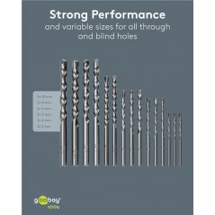 Boremaskine & skruetrækker - Goobay 15-delt boresæt til sten og murværk