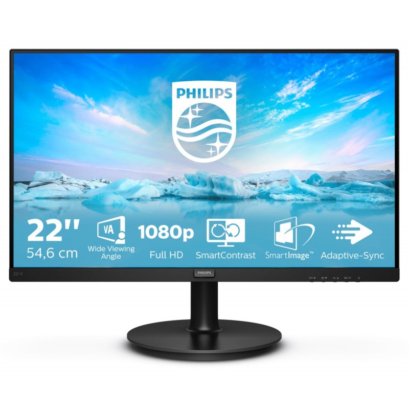 Computerskærm 15" til 24" - Philips 22-tommer Full HD LED-skærm med VA-panel