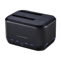 LC-Power USB 3.0-dockingstation til to 2,5"/3,5" SATA-harddiske med kloningssupport
