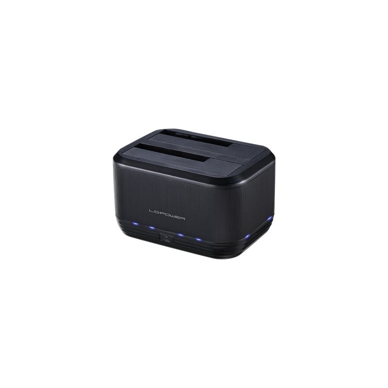 Dockingstationer til harddisk - LC-Power USB 3.0-dockingstation til to 2,5"/3,5" SATA-harddiske med kloningssupport