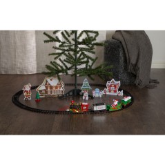 Julepynt og juleudsmykning - Leksakståg med tomte för julgranen (fyndvara)