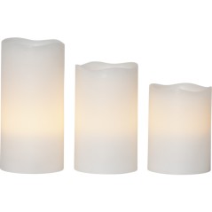 3-pack LED-ljus 10-15 cm med äkta vax och realistisk låga (fyndvara)