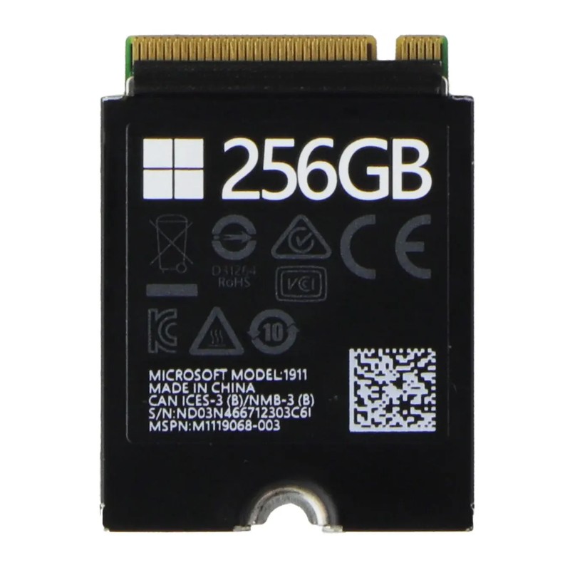 Brugte harddiske - Microsoft M.2 2230 NVMe SSD-harddisk, 256 GB, til Microsoft Surface (brugt)