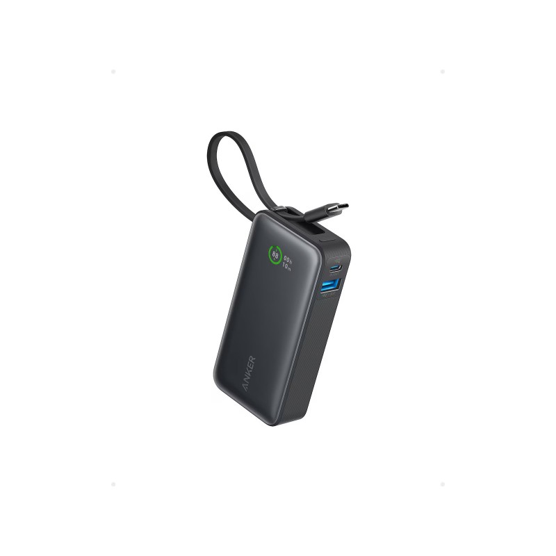 Portable batterier - Anker powerbank 10.000 mAh 30 W med indbygget USB-C-kabel og 1x USB-C 1x USB-A