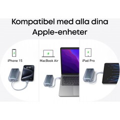 Portable batterier - Anker powerbank 10.000 mAh 30 W med indbygget USB-C-kabel og 1x USB-C 1x USB-A