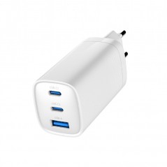 Gembird 65 Watt GaN AC-adapter vægoplader med 2x USB-C og 1x USB