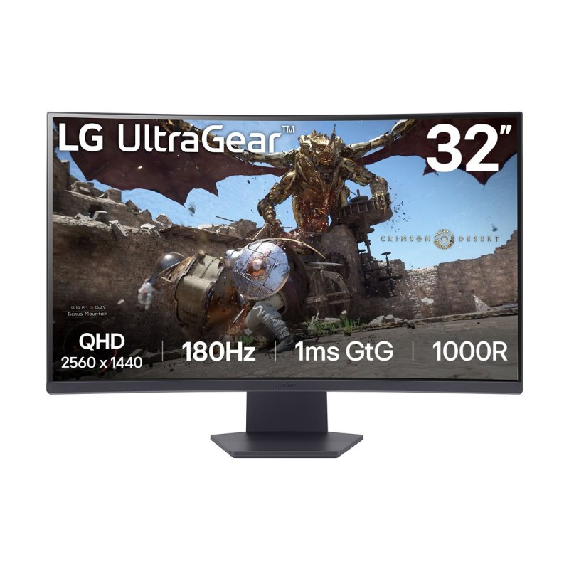 Computerskærm 25" eller større - LG UltraGear 32" 2560 x 1440 buet gaming-skærm med 180 Hz og VA-panel
